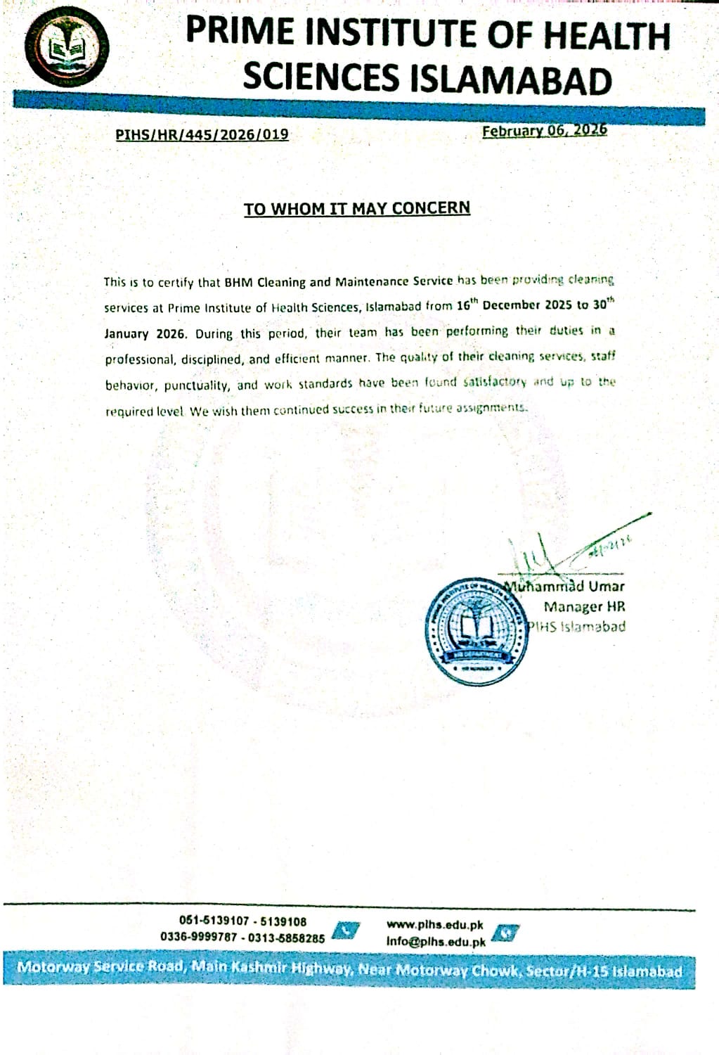 Reference from Prime